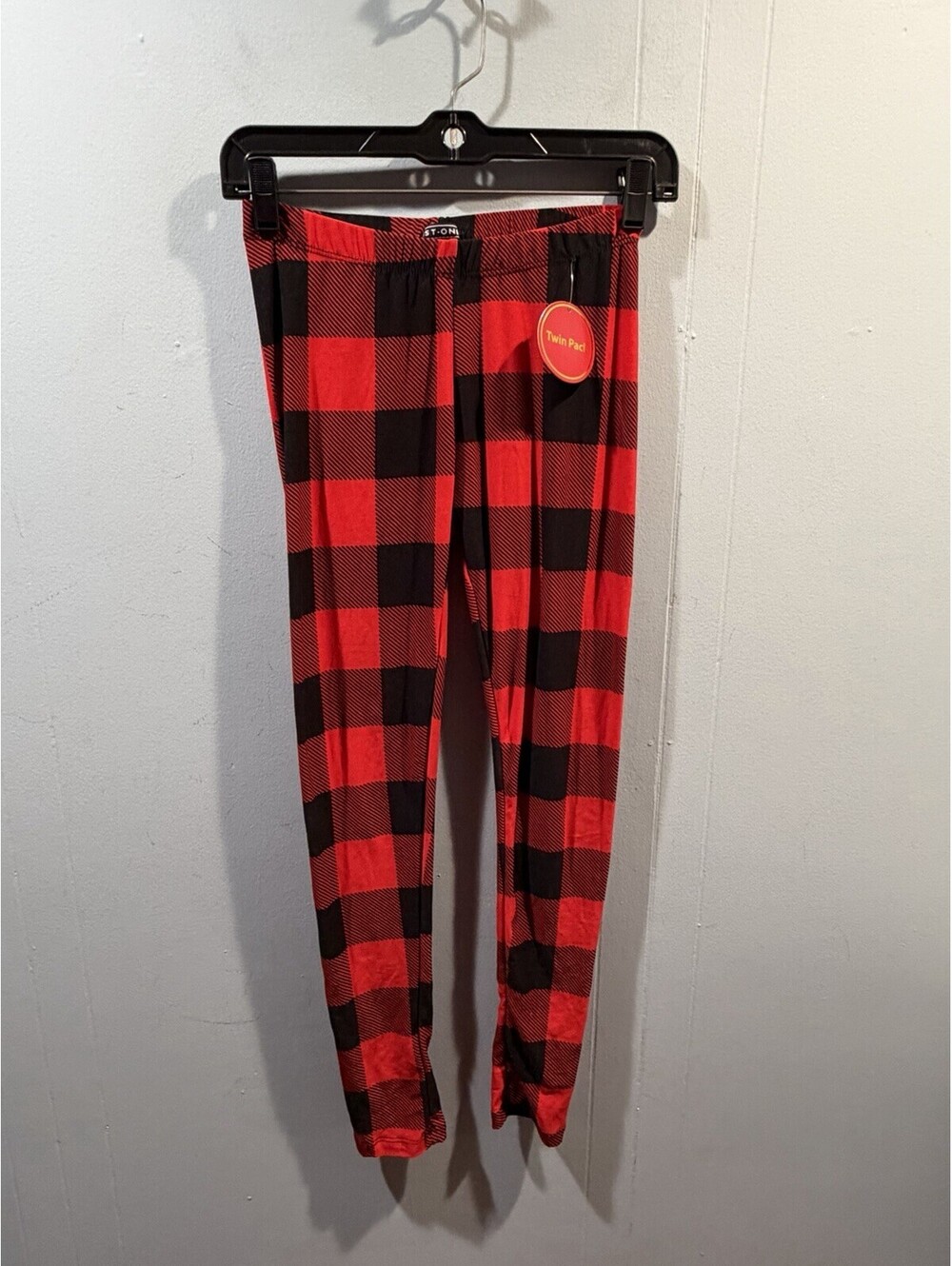 Youth Girls Just One ❤️ Sleepwear Pajama Pant Size Medium Plaid Red Black